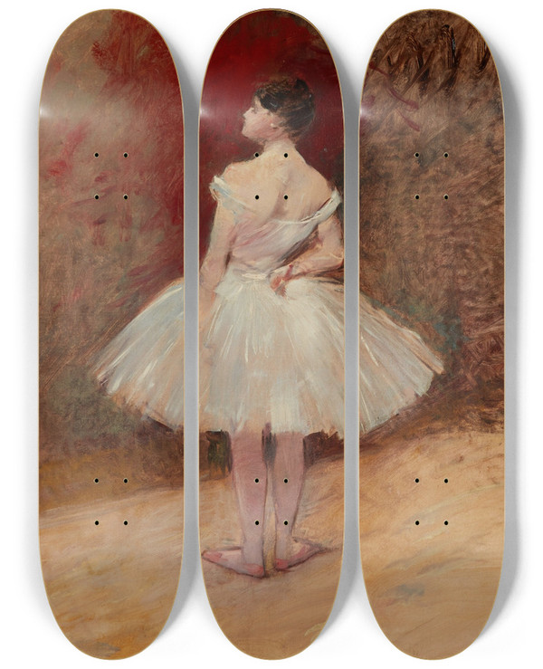 Triptych art skateboard deck of Jeanlouis Forain Danseuse Debout by Jean Louis Forain (1852-1931)