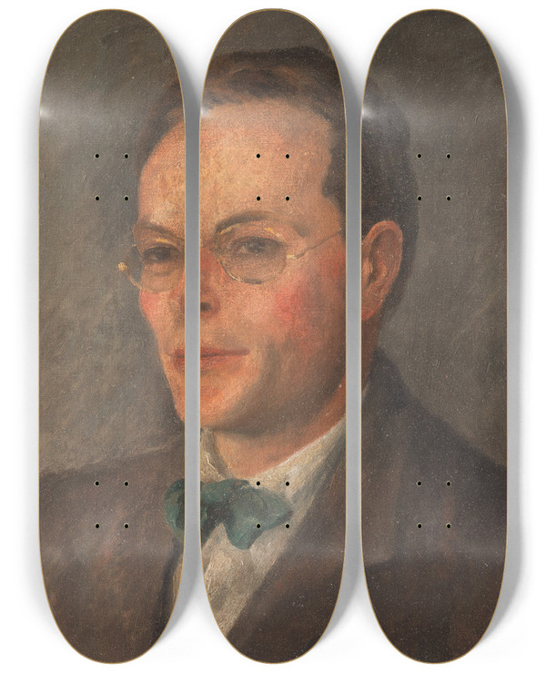 Triptych art skateboard deck of Roger Fry Francis Birrell by Roger Fry (1866-1934)