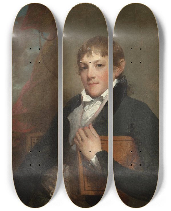 Triptych art skateboard deck of Gilbert Stuart John Randolph by Gilbert Stuart (1755-1828)
