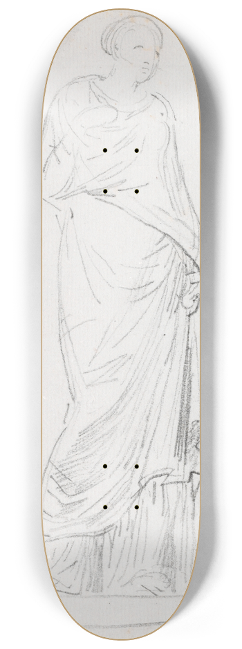 Hubert Robert - Statue of a Female in a Toga 8.25 inch art skate deck