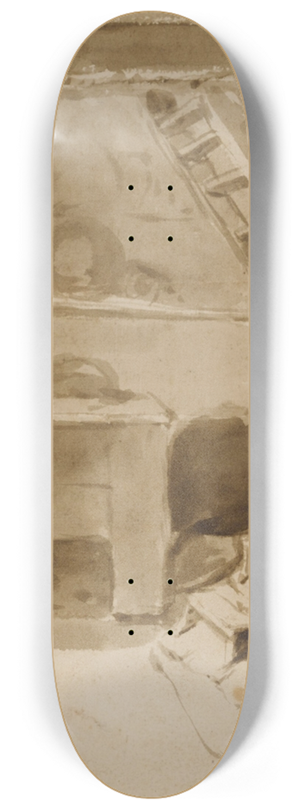 Hubert Robert - The Interior of a Cottage 8.25 inch art skate deck