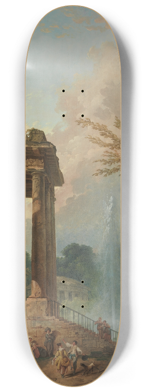 Hubert Robert - The Portico of a Country Mansion 8.25 inch art skate deck