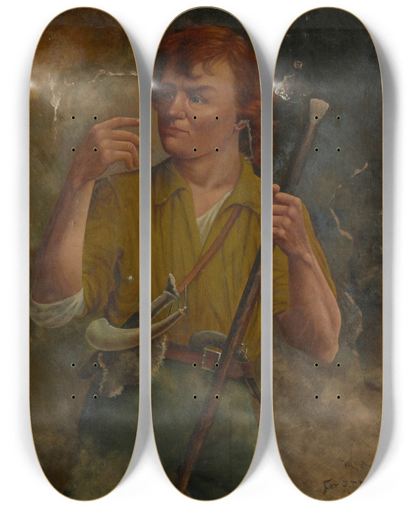 Triptych art skateboard deck of Henry Arthur Mcardle Henry W Karnes by Henry Arthur Mcardle (1836-1908)
