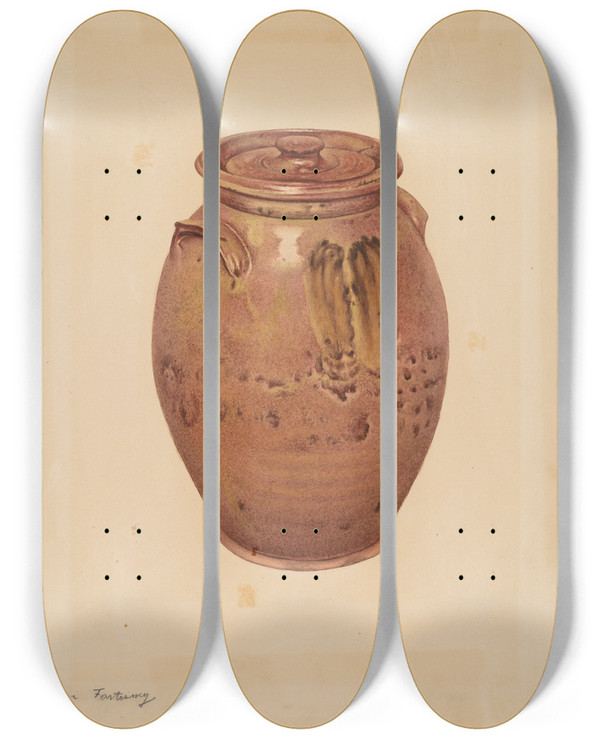 Triptych art skateboard deck of Aaron Fastovsky Jar_2 by Aaron Fastovsky
