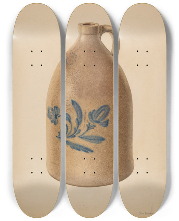 Triptych art skateboard deck of John Tarantino Jug_2 by John Tarantino (1935)
