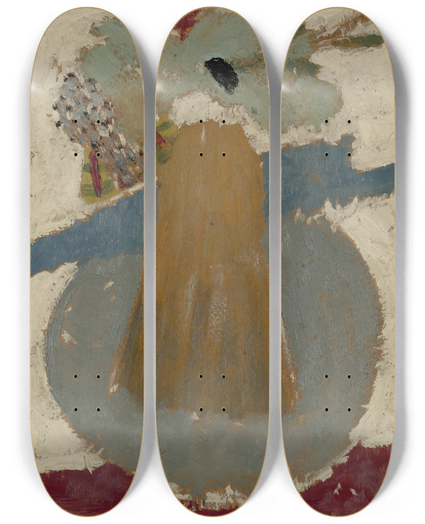 Triptych art skateboard deck of Arthur Dove The Brush Broom by Arthur Dove (1880-1946)