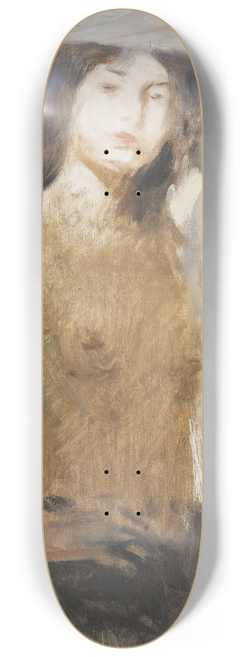 Hugo Boettinger - A Study of a Nude Girl 8.25 inch art skate deck