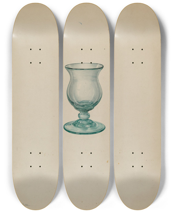 Triptych art skateboard deck of Giacinto Capelli Blown Glass by Giacinto Capelli (20-)