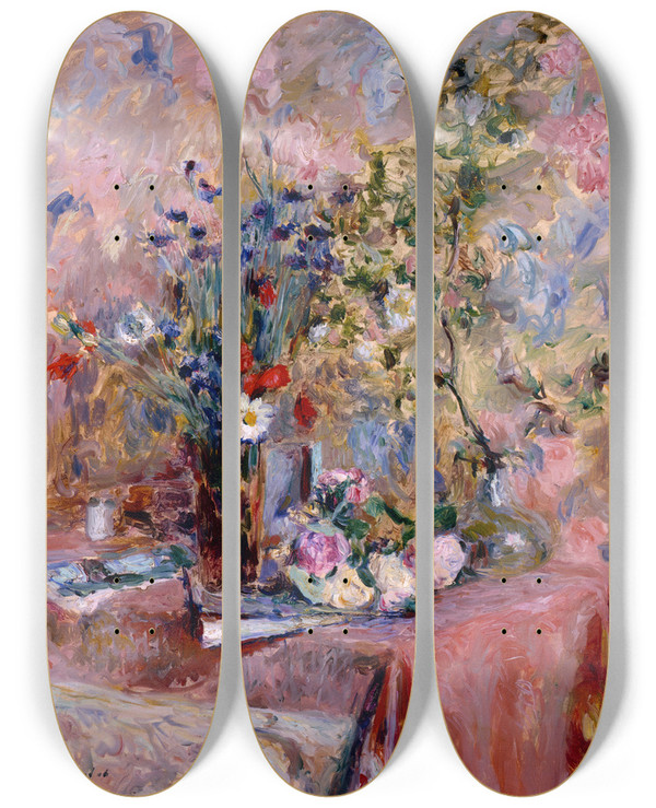 Triptych art skateboard deck of Douard Vuillard Flowers by douard Vuillard (1868-1940)