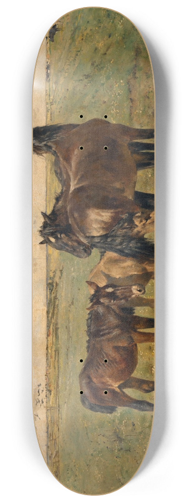 Alfred Verwee - Foals in the Paddock 8.25 inch art skate deck