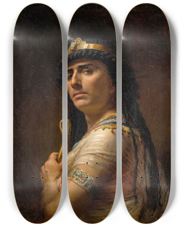 Triptych art skateboard deck of Frederick Arthur Bridgman An Egyptian Priest by Frederick Arthur Bridgman (1847-1928)