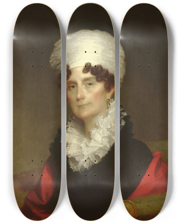 Triptych art skateboard deck of Gilbert Stuart Mrs Andrew Sigourney by Gilbert Stuart (1755-1828)