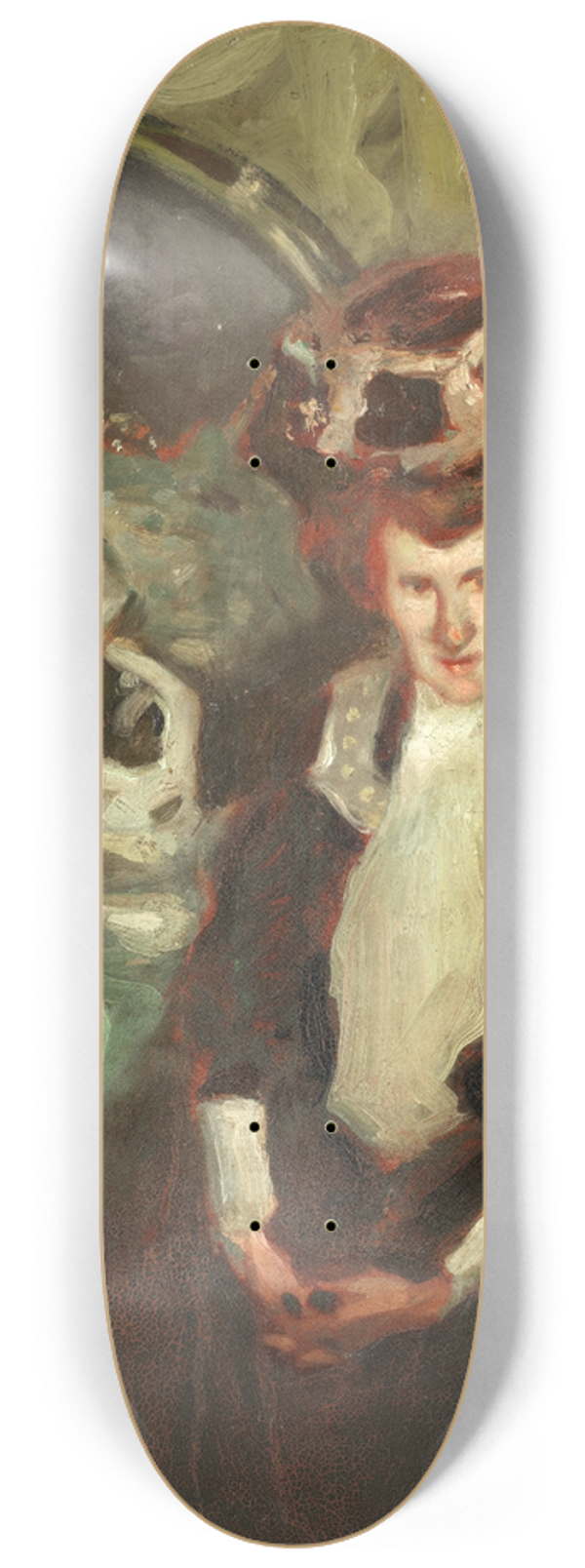 Hugo von Habermann - Portrait of lady 8.25 inch art skate deck