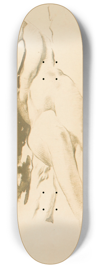 Huib Luns - Liggende naakte vrouw met spiegel 8.25 inch art skate deck