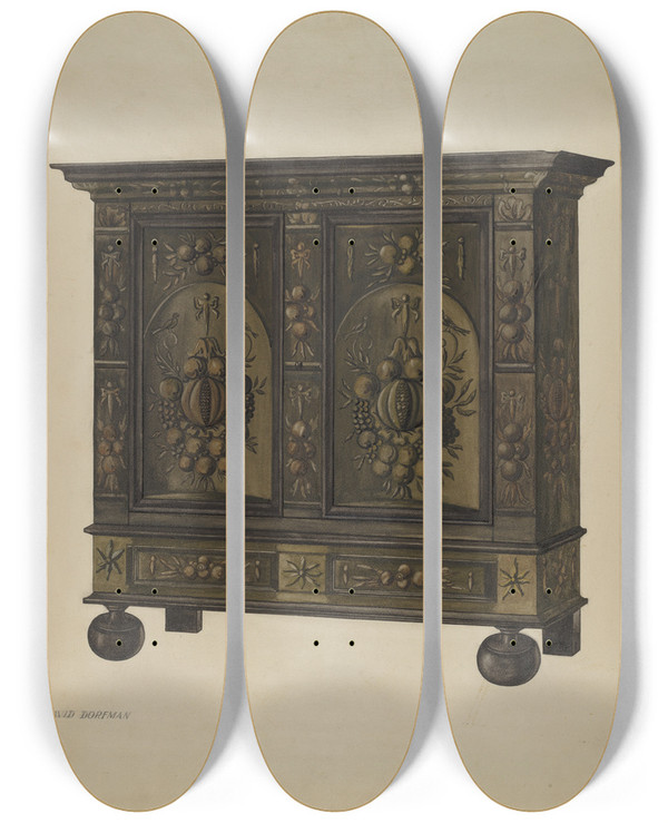 Triptych art skateboard deck of David Dorfman Kas by David Dorfman