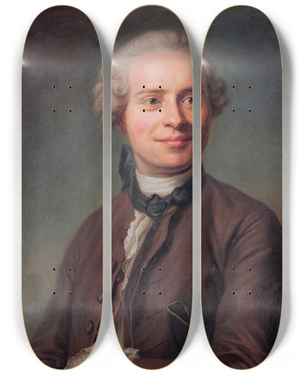 Triptych art skateboard deck of French School Jean Le Rond Dalembert by French School (16-19-)