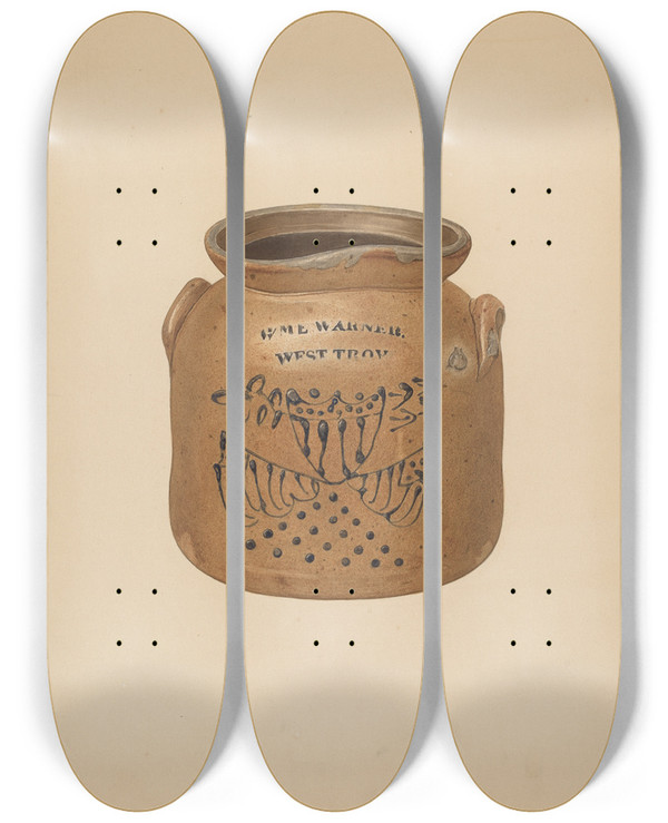 Triptych art skateboard deck of Giacinto Capelli Pot by Giacinto Capelli (20-)