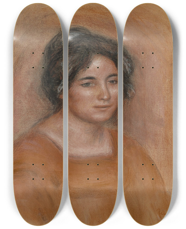 Triptych art skateboard deck of Pierreauguste Renoir Gabrielle by Pierre-Auguste Renoir (1841-1919)