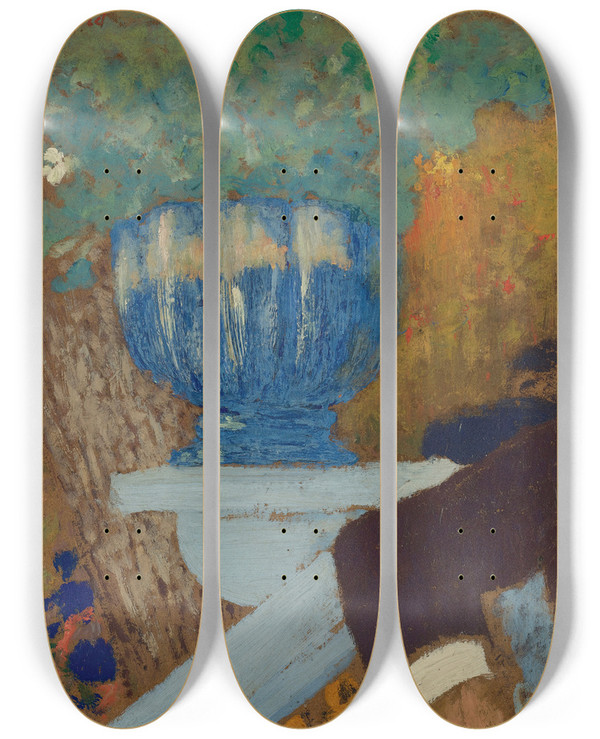 Triptych art skateboard deck of Douard Vuillard La Coupe Bleue by douard Vuillard (1868-1940)