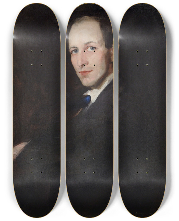 Triptych art skateboard deck of Robert Henri George Wesley Bellows by Robert Henri (1865-1929)