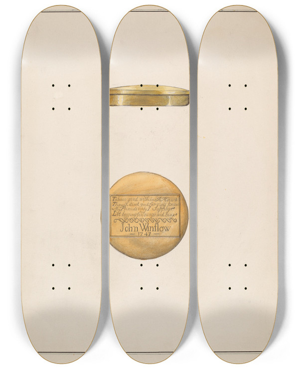 Triptych art skateboard deck of Madeline Arnold Snuff Box_2 by Madeline Arnold