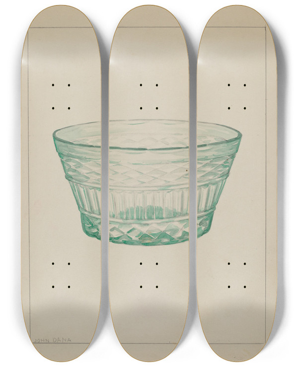 Triptych art skateboard deck of John Dana Bowl_5 by John Dana (1935)