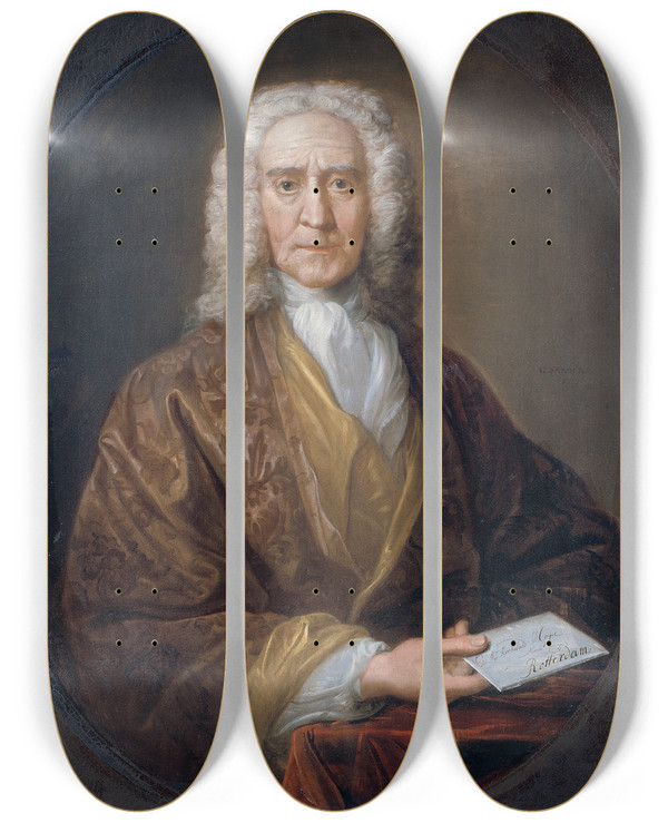Triptych art skateboard deck of Gerard Sanders Archibald Hope The Elder by Gerard Sanders (1702-1767)