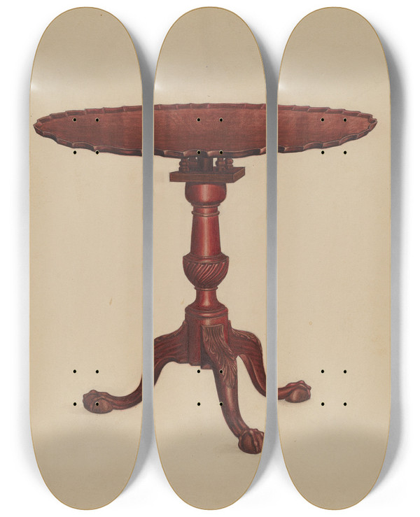 Triptych art skateboard deck of Frank Wenger Table_2 by Frank Wenger (20-)
