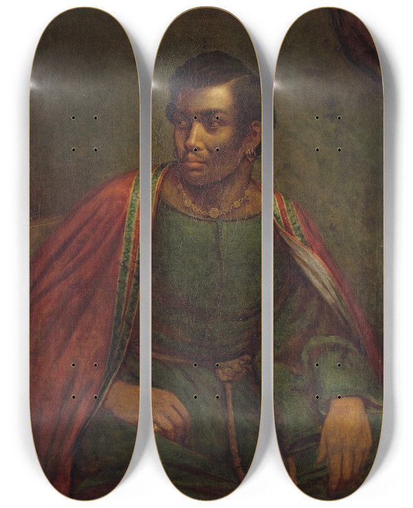 Triptych art skateboard deck of Henry Perronet Briggs Ira Aldridge As Othello by Henry Perronet Briggs (1793-1844)