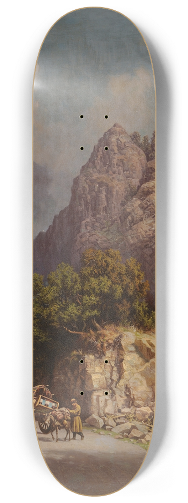 Ilya Nikolaevich Zankovsky - Ox-Drawn Cart In The Mountains 8.25 inch art skate deck