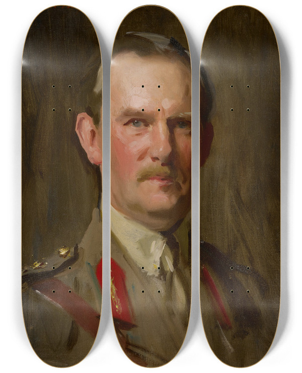 Triptych art skateboard deck of John Singer Sargent General Sir John Cowans by John Singer Sargent (1856-1925)
