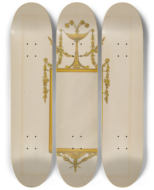 Triptych art skateboard deck of Arthur Johnson Mirror_6 by Arthur Johnson