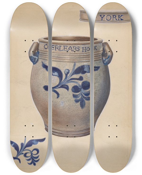 Triptych art skateboard deck of Giacinto Capelli Jar_3 by Giacinto Capelli (20-)