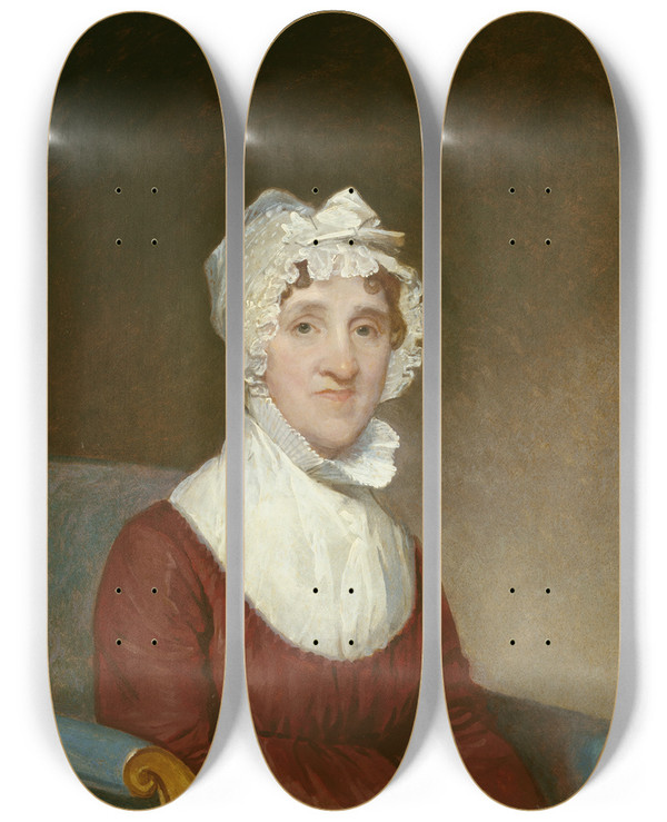 Triptych art skateboard deck of Gilbert Stuart Sarah Homes Tappan Mrs Benjamin Tappan by Gilbert Stuart (1755-1828)