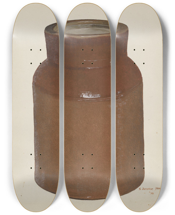 Triptych art skateboard deck of Jerome Hoxie Churn_1 by Jerome Hoxie