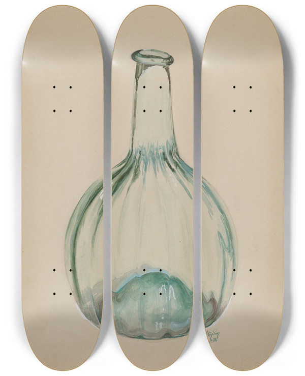 Triptych art skateboard deck of Ralph Atkinson Blown Bottle by Ralph Atkinson (20-)