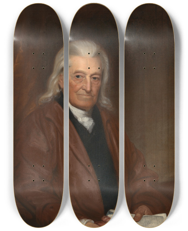 Triptych art skateboard deck of John Wesley Jarvis William Samuel Johnson by John Wesley Jarvis (1781-1840)