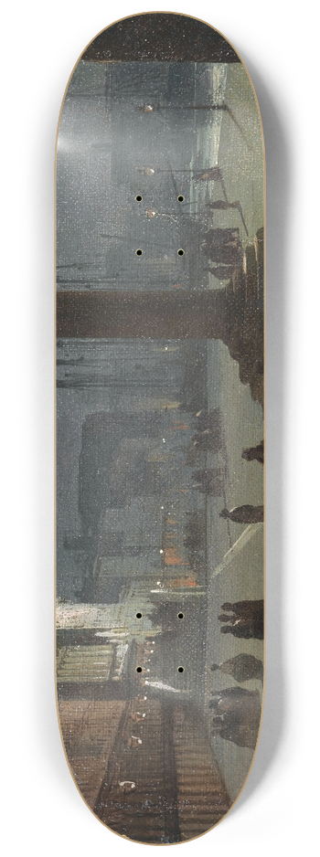 Ippolito Caffi - Venice, a View of the Molo di San Marco with the Riva degli Schiavoni in the Moonlight 8.25 inch art skate deck