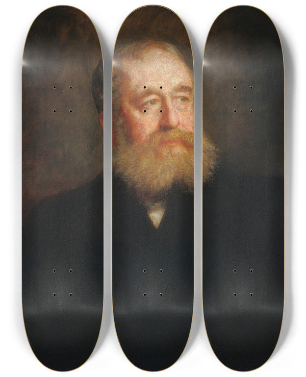 Triptych art skateboard deck of Eastman Johnson Joseph Wesley Harper Jr by Eastman Johnson (1824-1906)
