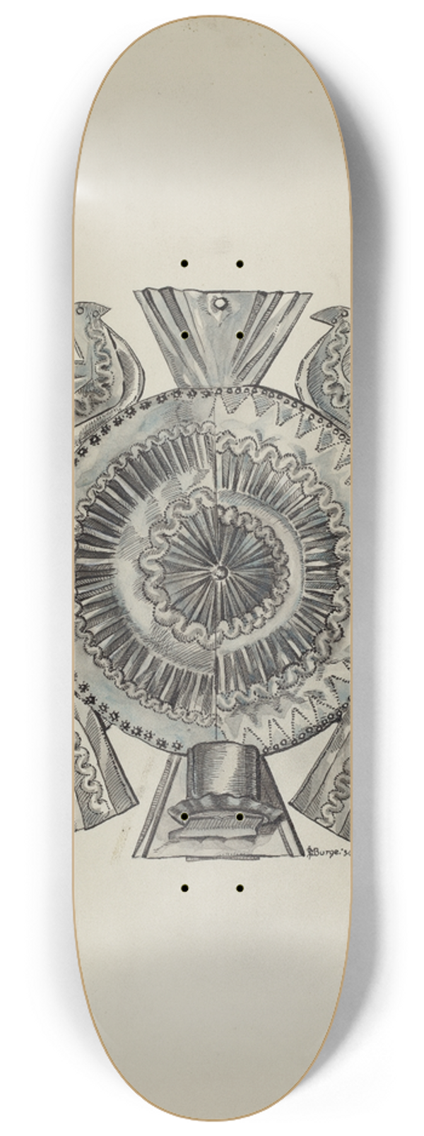 Irene M. Burge - Cut Tin Candleholder 8.25 inch art skate deck