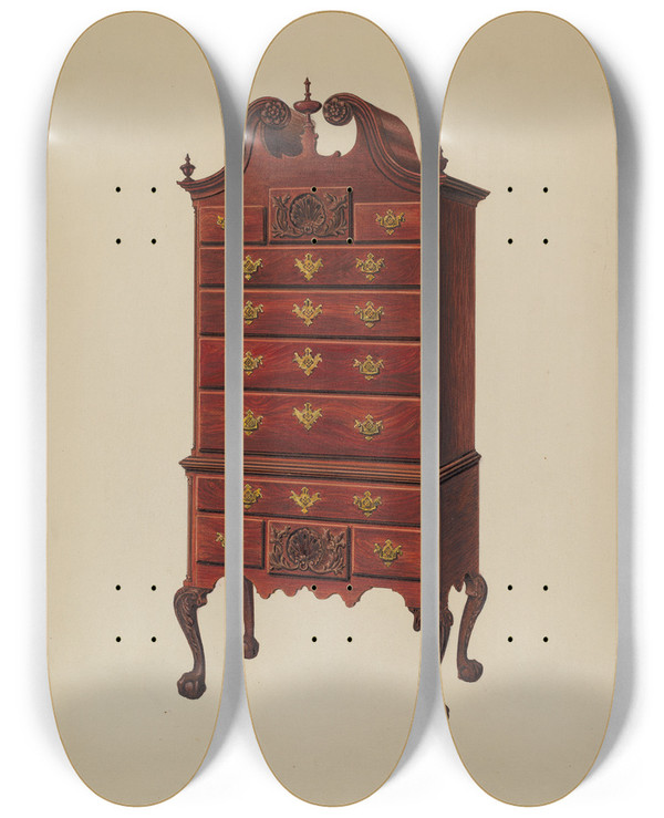Triptych art skateboard deck of Harry Eisman Highboy_2 by Harry Eisman