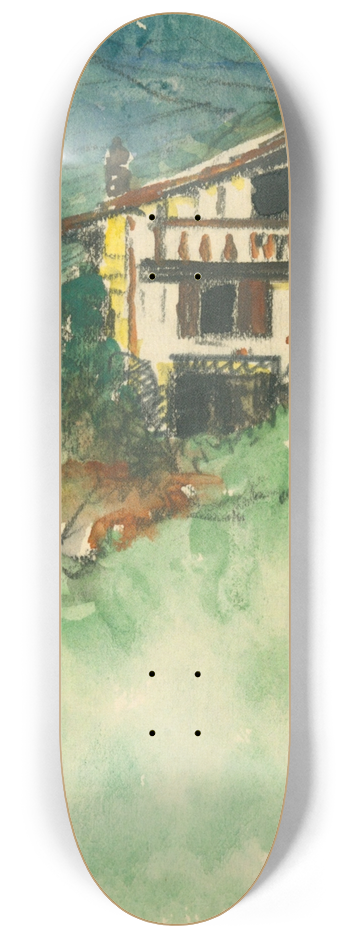 Irene Weir - A Basque House, ThePyrenees 8.25 inch art skate deck