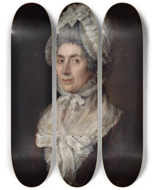 Triptych art skateboard deck of Thomas Gainsborough Sarah Dupont by Thomas Gainsborough (1727-1788)
