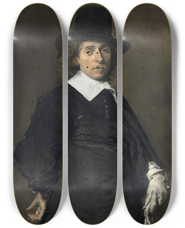 Triptych art skateboard deck of Frans Hals Adriaen Van Ostade by Frans Hals (1581-1666)