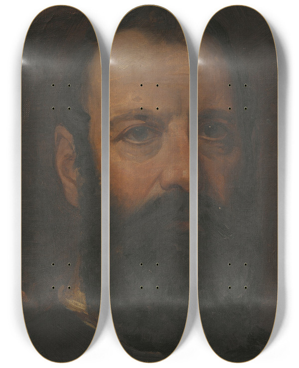 Triptych art skateboard deck of Edvard Persus Karl Xv 18261872 by Edvard Perseus (1841-1890)