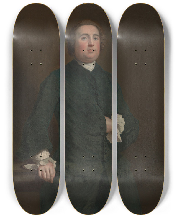 Triptych art skateboard deck of Joseph Highmore Charles Penruddocke by Joseph Highmore (1692-1780)