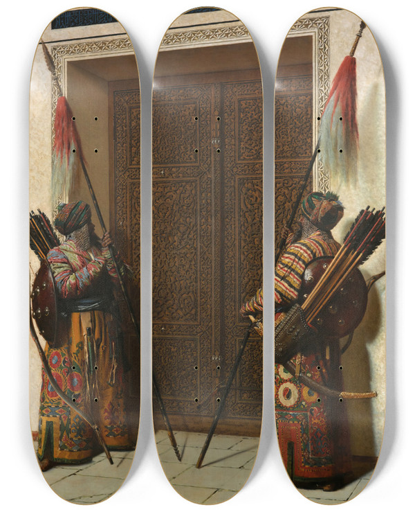 Triptych art skateboard deck of Vasily Vereshchagin Timurs Tamerlans Doors by Vasily Vereshchagin (1842-1904)