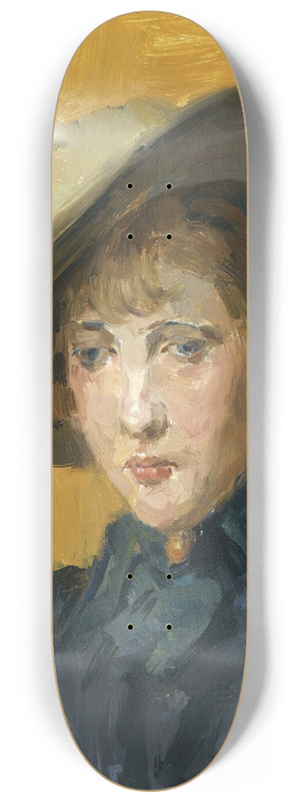 Isaac Israls - An Elegant Girl In A Hat 8.25 inch art skate deck