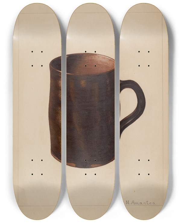 Triptych art skateboard deck of Nicholas Amantea Mug by Nicholas Amantea (1900-1978)
