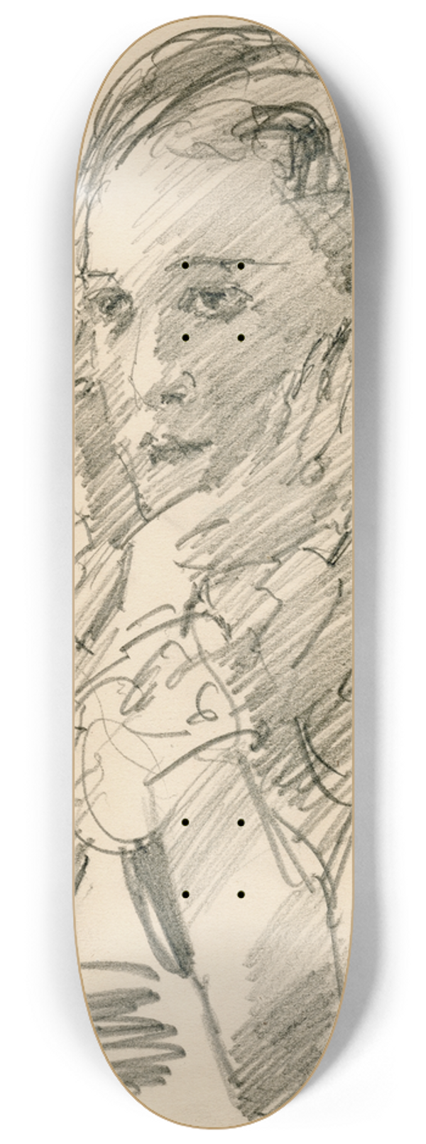 Isaac Israls - Vrouw aan een tafel, het hoofd steunend in de handen 8.25 inch art skate deck